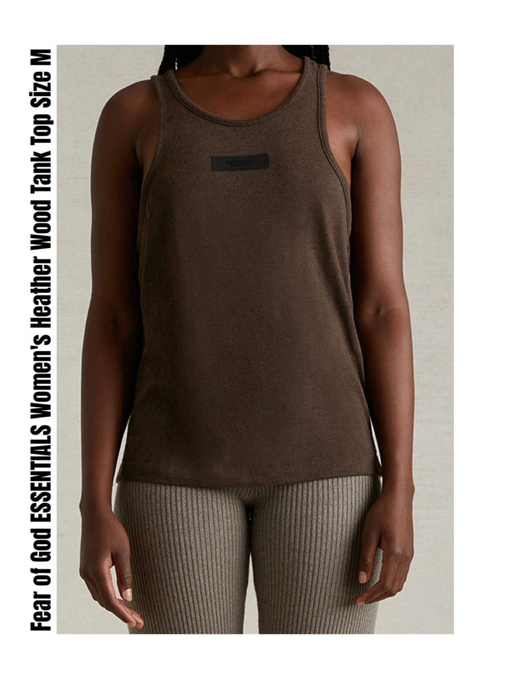 Fear of God ESSENTIALS Women's Heather Wood Tank Top Size M